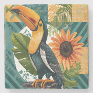 Leuchtender Tukan in tropischer Harmonie Steinuntersetzer