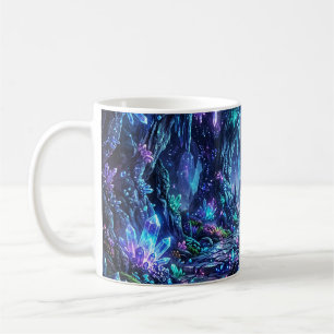 Leuchtender Wald mit See Kaffeetasse