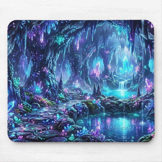 Leuchtender Wald mit See Mousepad (Vorne)