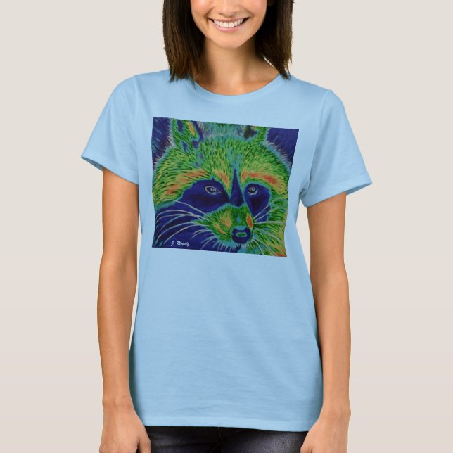 Leuchtender Waschbär T-Shirt (Vorderseite)