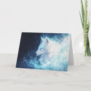 Leuchtender Wolf in einem himmlischen Traum Karte