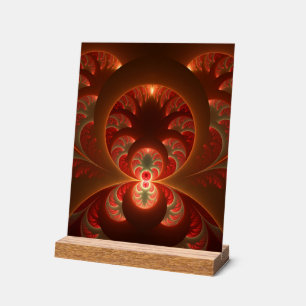 Leuchtendes abstraktes modernes orange-rotes Frakt Acrylschild