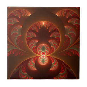Leuchtendes abstraktes modernes orange-rotes Frakt Fliese