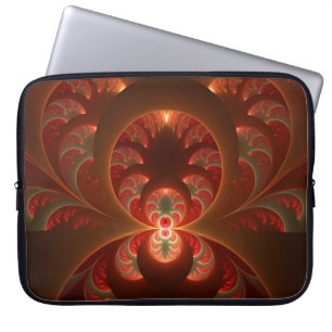 Leuchtendes abstraktes modernes orange-rotes Frakt Laptopschutzhülle