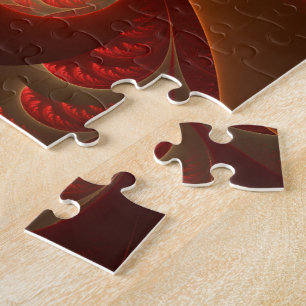 Leuchtendes abstraktes modernes orange-rotes Frakt Puzzle