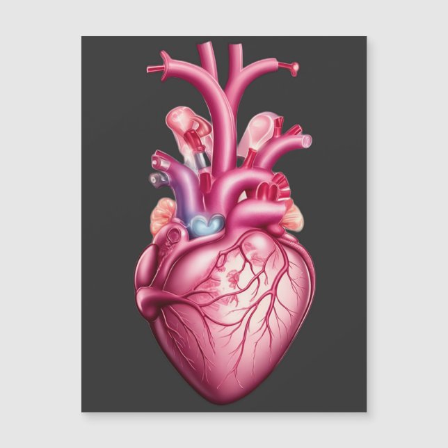leuchtendes anatomisches Herz  Magnetkarte (Vorderseite)
