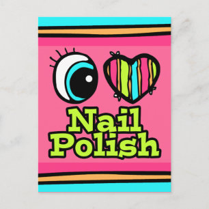 Leuchtendes Auge Herz Ich liebe Nagellack Postkarte