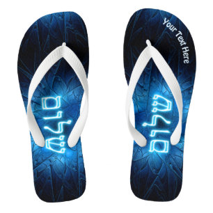 Leuchtendes Blaues Schalom Auf Geätztem Davidstern Flip Flops