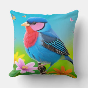 🌺 Leuchtendes Blaumeisen-Blumendesign-Geschenk fü Kissen