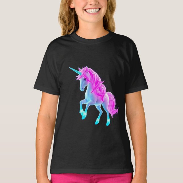 Leuchtendes Einhorn T-Shirt (Vorderseite)