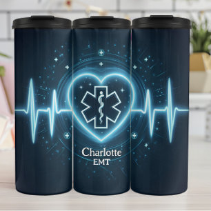 Leuchtendes EMT-Herzdesign zum Personalisieren Thermosbecher