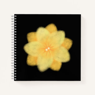 Leuchtendes gelbes Blumen-Spiralnotizbuch – Elegan Notizbuch