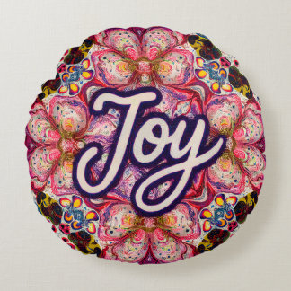 Leuchtendes Kaleidoskop-Kunstkissen – Joy Edition  Rundes Kissen