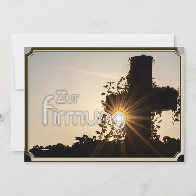 Leuchtendes Kreuz zur Firmung Einladung (Vorderseite)
