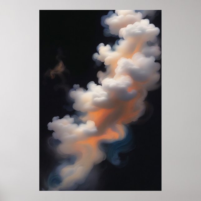 Leuchtendes Mystical Smoke Modernes Abstraktes Pos Poster (Vorne)