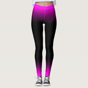 Leuchtendes Pinkish lila und schwarzes Ombre Leggings