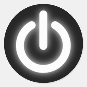 Leuchtendes Power-On-Symbol Lustig Runder Aufkleber