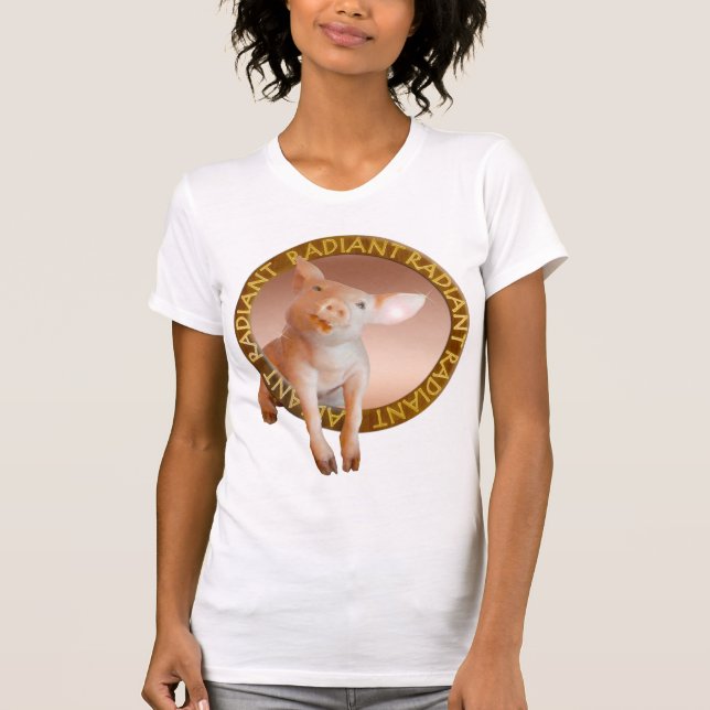 Leuchtendes Schwein T-Shirt (Vorderseite)