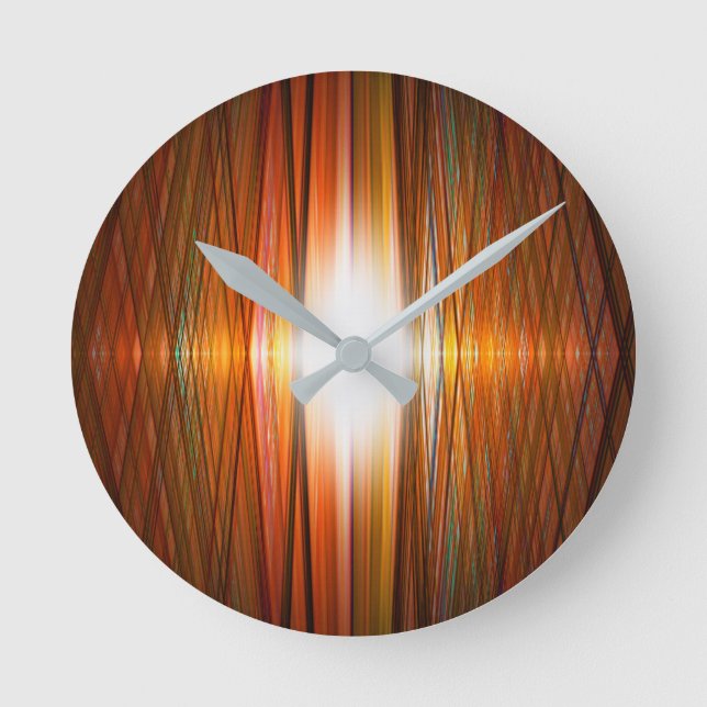 Leuchtendes Sternexplosion-Raster Runde Wanduhr (Vorderseite)