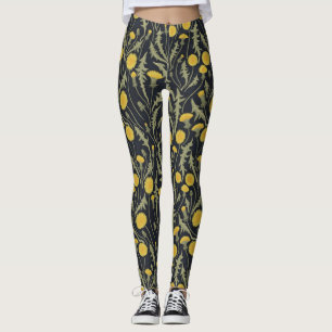 Leuchter, grün, gelb und schwarz leggings