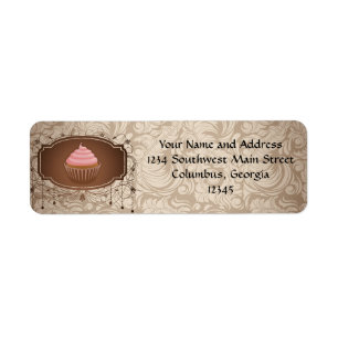 Leuchter-Rahmen-Kuchen-Rosa und Brown-Damast