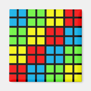 Leuchtfarbenes optisches Illusionsmagazin (Quadrat Magnet