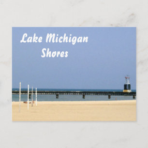 Leuchtfeuer des Lake Michigan Postkarte