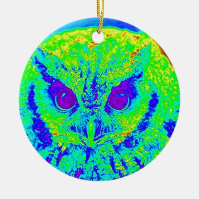 Leuchtkauz Keramikornament (Vorne)