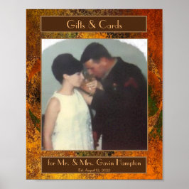 "Leuchtmittel" Hochzeit im Herbst Gift Table Poste Poster