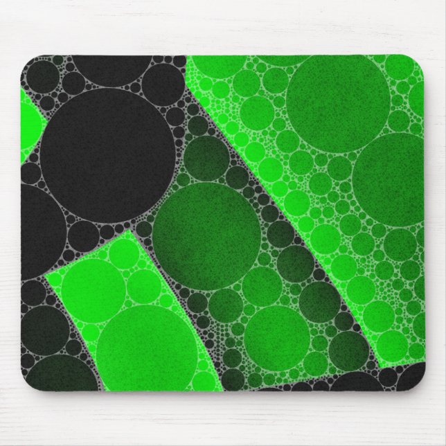Leuchtstoff grüner schwarzer Kreis abstrakt Mousepad (Vorne)