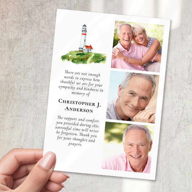 Leuchtturm 3 Foto Beileid Beerdigung Dankeskarte (Von Creator hochgeladen)