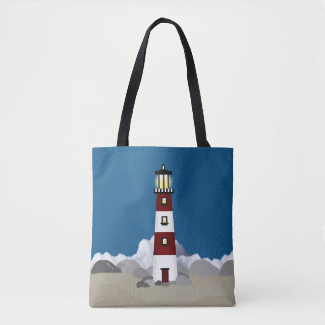 Leuchtturm Allover Tote Bag (Vorderseite)