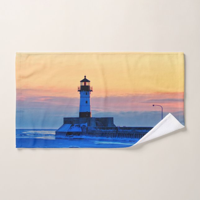 Leuchtturm am Lake Superior Sunrise Handtuch (Handtuch)
