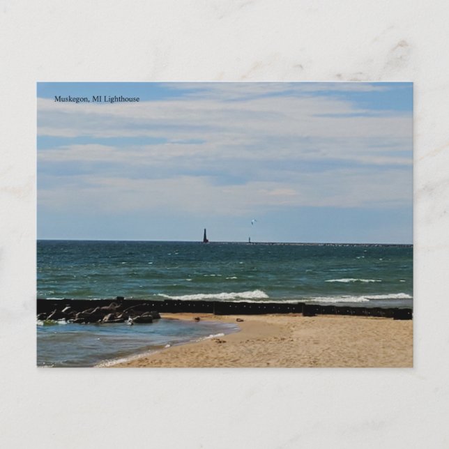 Leuchtturm am Michigansee  Postkarte (Vorderseite)