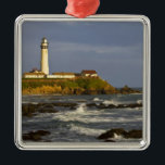 Leuchtturm am Pigeon Point Staat Beach in San 2 Silbernes Ornament<br><div class="desc">COPYRIGHT Chuck Haney / DanitaDelimont.com| US05 CHA0151.jpg| Leuchtturm am Pigeon Point Staat Beach in San Mateo Landkreis,  Kalifornien,  USA</div>