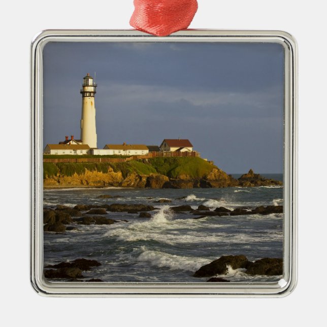 Leuchtturm am Pigeon Point Staat Beach in San 2 Silbernes Ornament (Vorne)