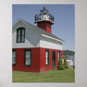 Leuchtturm an die Küste in Douglas nahe 2 verlegt Poster