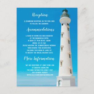 Leuchtturm Aruba Hochzeit in Urlaubsort Einschließ Einladung