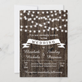Leuchtturm auf Holz und Banner Sommerhochzeit Einladung