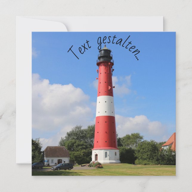 Leuchtturm auf Insel Pellworm im Sommer (Vorderseite)