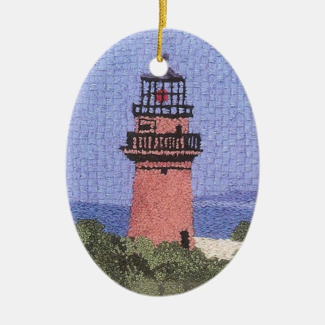 Leuchtturm auf Martha's Vineyard Keramikornament (Vorne)