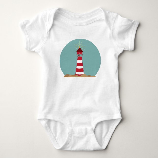 Leuchtturm Baby Strampler (Vorderseite)