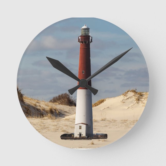 Leuchtturm Barnegat Runde Wanduhr (Vorderseite)