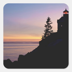 Leuchtturm Bass Harbor auf Mt. Desert Island, Quadratischer Aufkleber