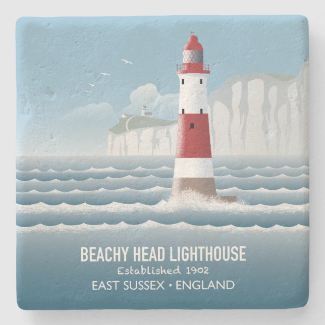 Leuchtturm Beachy Head Steinuntersetzer (Vorderseite)