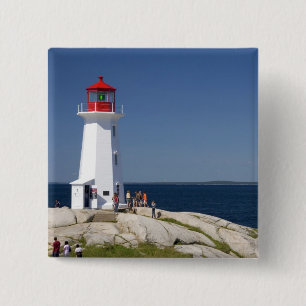Leuchtturm bei Peggy's Cove, Nova Scotia, Kanada. Button