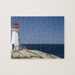 Leuchtturm bei Peggy's Cove, Nova Scotia, Kanada. Puzzle