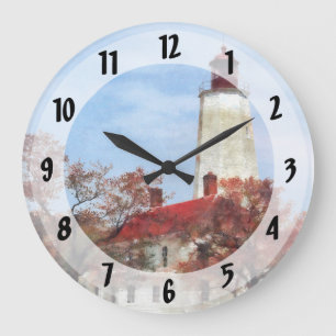 Leuchtturm bei Sandy Hook Große Wanduhr