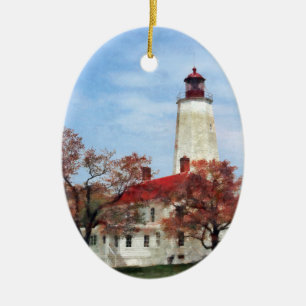 Leuchtturm bei Sandy Hook Keramikornament