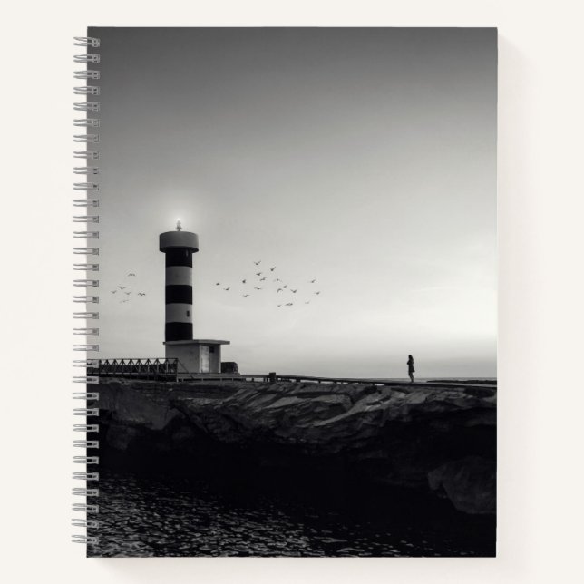 Leuchtturm bei Sunset Notizbuch (Vorderseite)